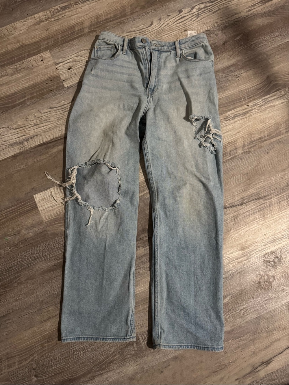 Hollister Light Wash High-Rise Dad Jeans